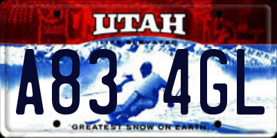 UT license plate A834GL