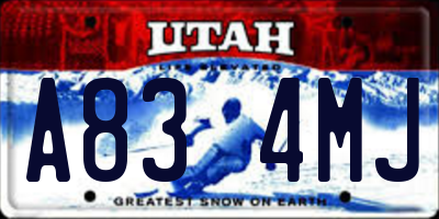 UT license plate A834MJ