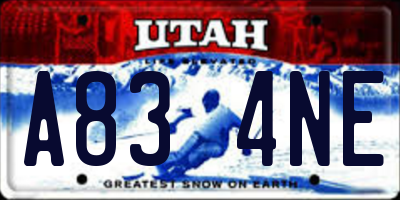 UT license plate A834NE