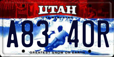 UT license plate A834OR