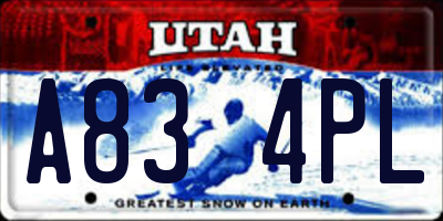 UT license plate A834PL
