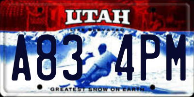 UT license plate A834PM