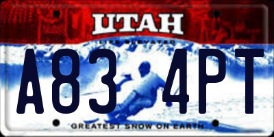 UT license plate A834PT