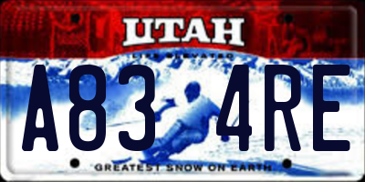 UT license plate A834RE