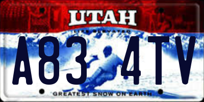 UT license plate A834TV