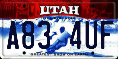 UT license plate A834UF