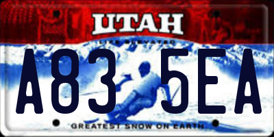 UT license plate A835EA