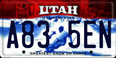 UT license plate A835EN