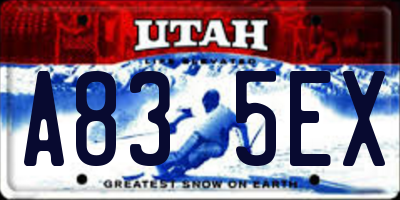 UT license plate A835EX