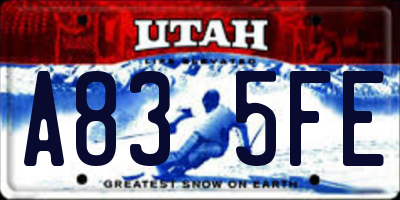 UT license plate A835FE