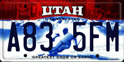 UT license plate A835FM