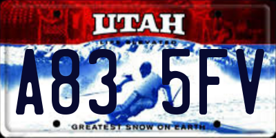 UT license plate A835FV