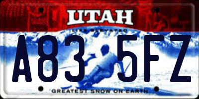 UT license plate A835FZ