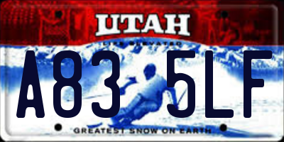 UT license plate A835LF
