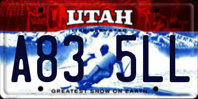 UT license plate A835LL