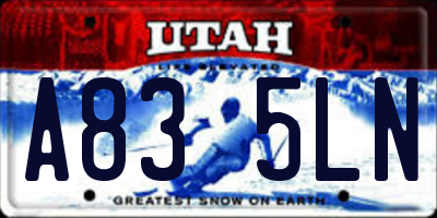 UT license plate A835LN