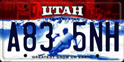 UT license plate A835NH