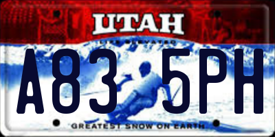 UT license plate A835PH