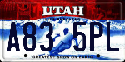 UT license plate A835PL
