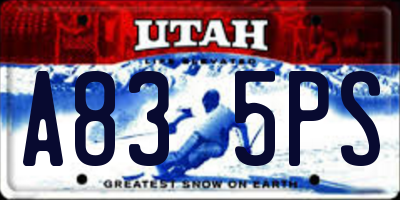 UT license plate A835PS