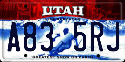 UT license plate A835RJ