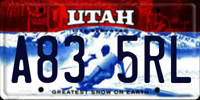 UT license plate A835RL