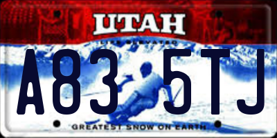 UT license plate A835TJ