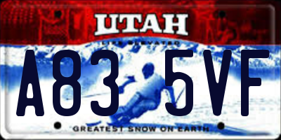 UT license plate A835VF