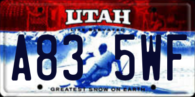 UT license plate A835WF