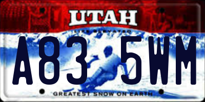 UT license plate A835WM