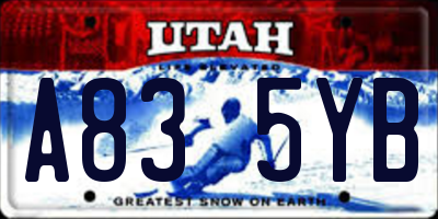 UT license plate A835YB