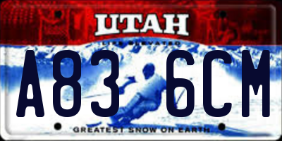 UT license plate A836CM
