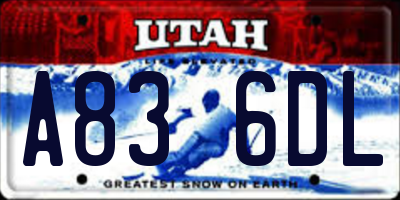 UT license plate A836DL