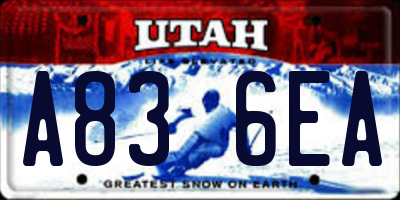 UT license plate A836EA