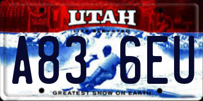 UT license plate A836EU