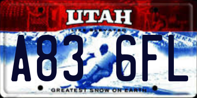UT license plate A836FL