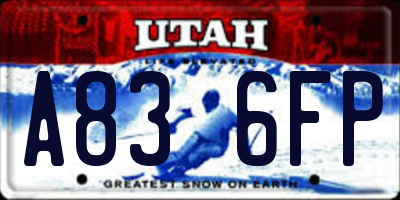 UT license plate A836FP