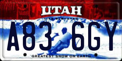 UT license plate A836GY