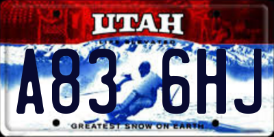 UT license plate A836HJ