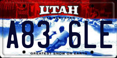UT license plate A836LE