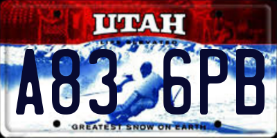 UT license plate A836PB