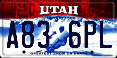 UT license plate A836PL
