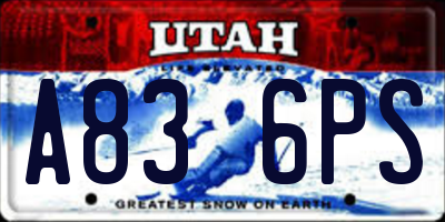 UT license plate A836PS