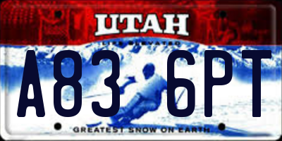 UT license plate A836PT