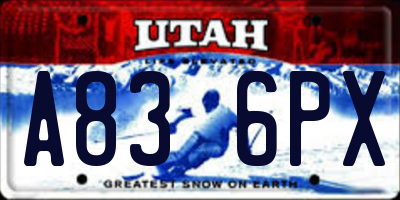 UT license plate A836PX