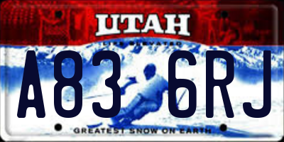UT license plate A836RJ