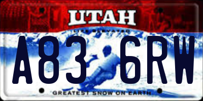 UT license plate A836RW