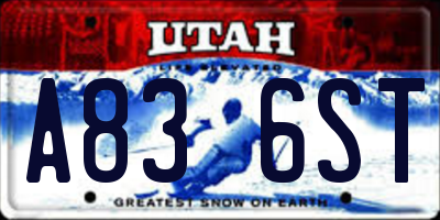 UT license plate A836ST