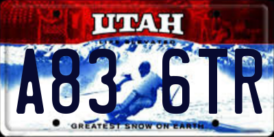 UT license plate A836TR