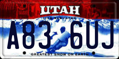 UT license plate A836UJ